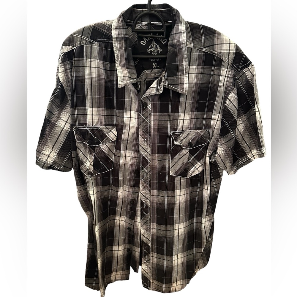 Oakland regular fit checkered button up t shirt